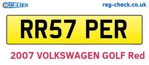 RR57PER are the vehicle registration plates.