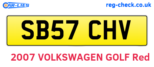 SB57CHV are the vehicle registration plates.