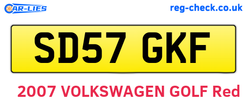 SD57GKF are the vehicle registration plates.