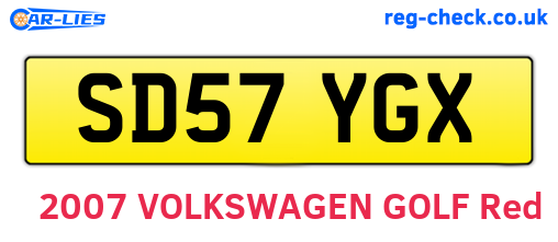 SD57YGX are the vehicle registration plates.