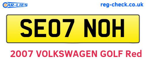 SE07NOH are the vehicle registration plates.