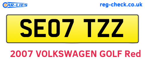 SE07TZZ are the vehicle registration plates.