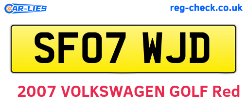 SF07WJD are the vehicle registration plates.
