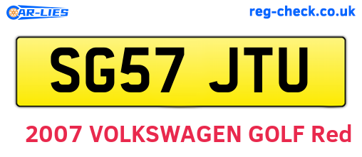 SG57JTU are the vehicle registration plates.