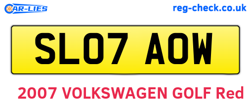 SL07AOW are the vehicle registration plates.