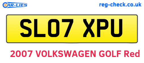 SL07XPU are the vehicle registration plates.