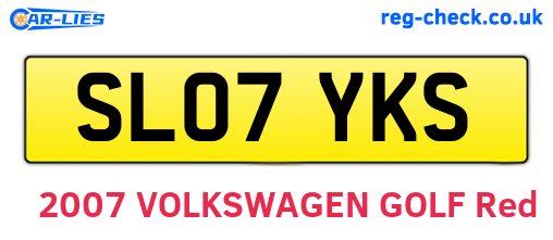 SL07YKS are the vehicle registration plates.