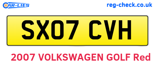 SX07CVH are the vehicle registration plates.