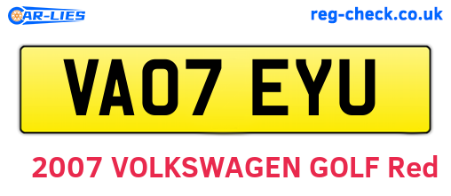 VA07EYU are the vehicle registration plates.
