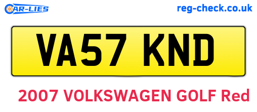 VA57KND are the vehicle registration plates.