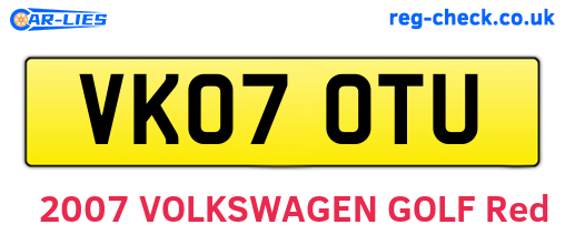 VK07OTU are the vehicle registration plates.