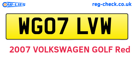 WG07LVW are the vehicle registration plates.