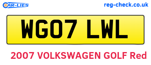 WG07LWL are the vehicle registration plates.