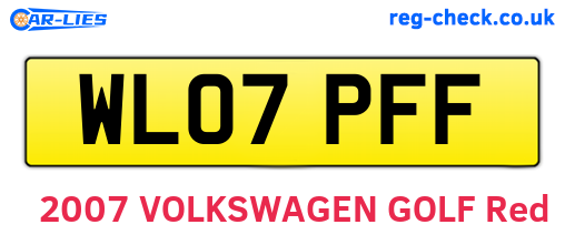 WL07PFF are the vehicle registration plates.