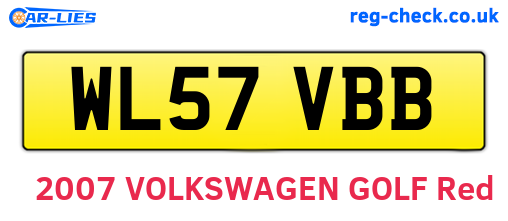 WL57VBB are the vehicle registration plates.