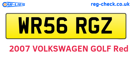 WR56RGZ are the vehicle registration plates.