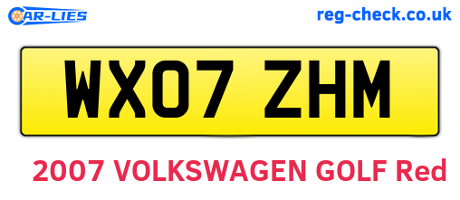 WX07ZHM are the vehicle registration plates.