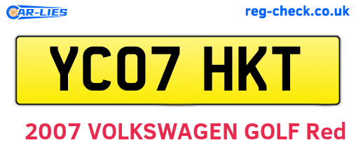 YC07HKT are the vehicle registration plates.