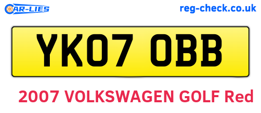 YK07OBB are the vehicle registration plates.