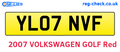 YL07NVF are the vehicle registration plates.