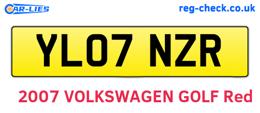 YL07NZR are the vehicle registration plates.