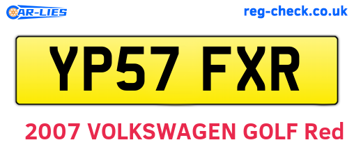 YP57FXR are the vehicle registration plates.