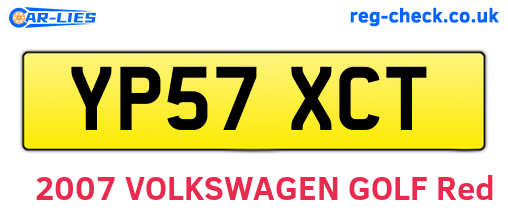 YP57XCT are the vehicle registration plates.