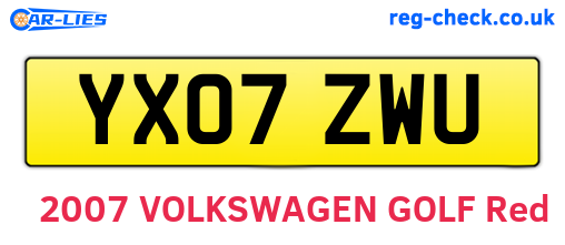 YX07ZWU are the vehicle registration plates.