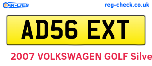 AD56EXT are the vehicle registration plates.
