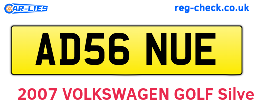 AD56NUE are the vehicle registration plates.