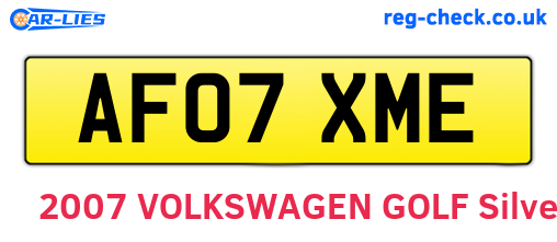 AF07XME are the vehicle registration plates.