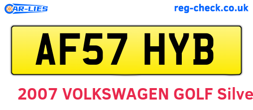 AF57HYB are the vehicle registration plates.