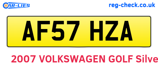 AF57HZA are the vehicle registration plates.