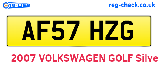 AF57HZG are the vehicle registration plates.