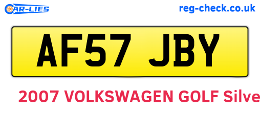 AF57JBY are the vehicle registration plates.