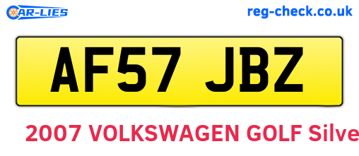 AF57JBZ are the vehicle registration plates.