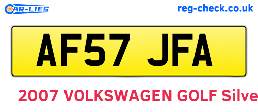 AF57JFA are the vehicle registration plates.