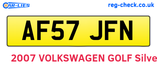 AF57JFN are the vehicle registration plates.