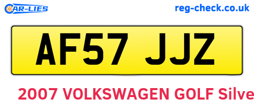 AF57JJZ are the vehicle registration plates.