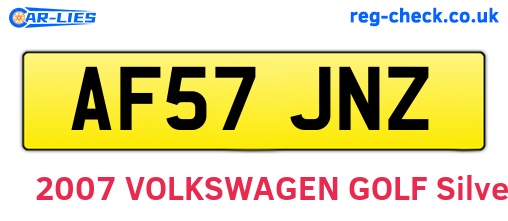 AF57JNZ are the vehicle registration plates.