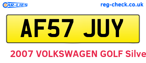 AF57JUY are the vehicle registration plates.