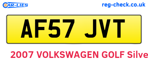 AF57JVT are the vehicle registration plates.
