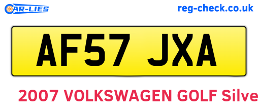 AF57JXA are the vehicle registration plates.