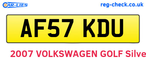 AF57KDU are the vehicle registration plates.