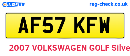 AF57KFW are the vehicle registration plates.