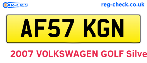 AF57KGN are the vehicle registration plates.