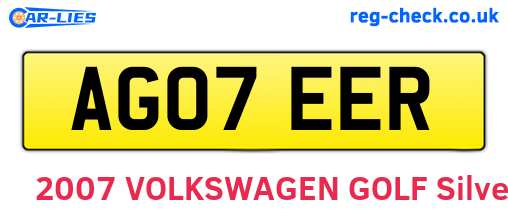 AG07EER are the vehicle registration plates.