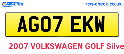 AG07EKW are the vehicle registration plates.