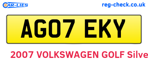 AG07EKY are the vehicle registration plates.