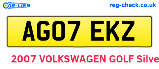 AG07EKZ are the vehicle registration plates.